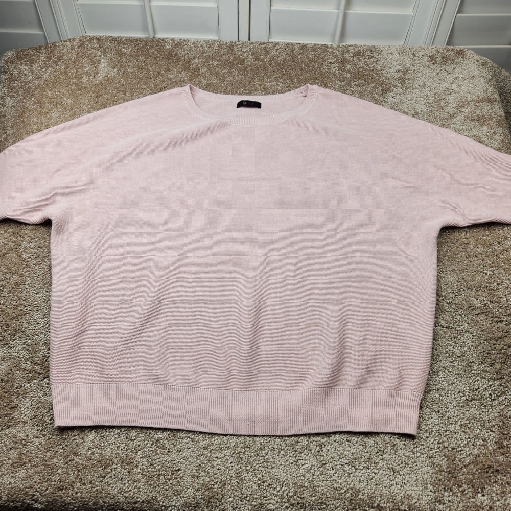Quince Pink Organic Cotton Cashmere Blend Short Sleeve Boxy Sweater M